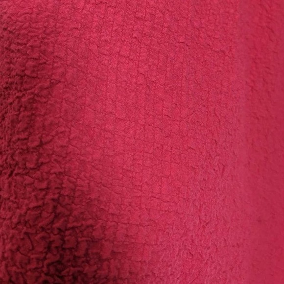 Ali Miles Dark Hot Pink Relaxed Button Sleeve Puckered Crepe Tunic Blouse XL - Picture 3 of 7